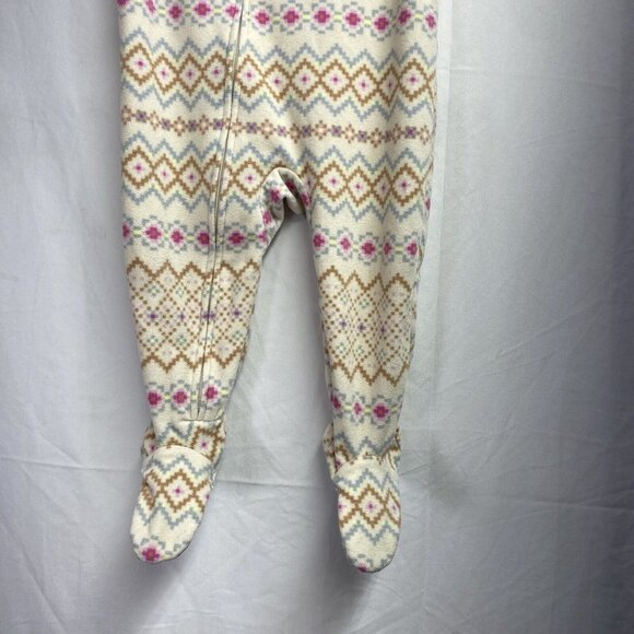 CARTER'S Long Sleeve Bodysuit Sleep And Play Girls12 Month Cream Full Zip/Snap - Picture 4 of 16